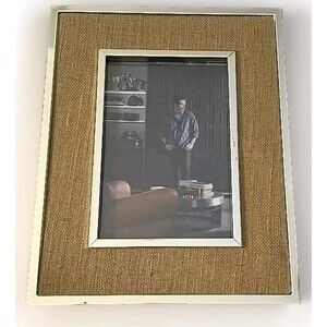 Drexel Heritage Silver Tan Burlap 4 x 6 Gray‎ Picture Photo Frame Style